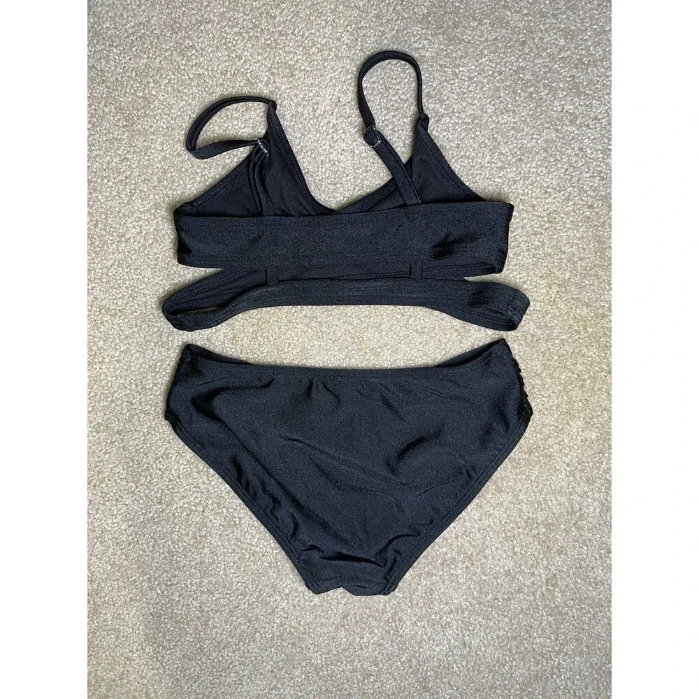 Art Class Bikini Cat & Jack Lace Cover-Up Swim Set Black Girls Medium 3pc